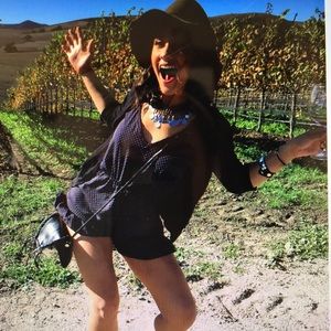 Urban Outfitters Navy Blue Polka Dot Romper